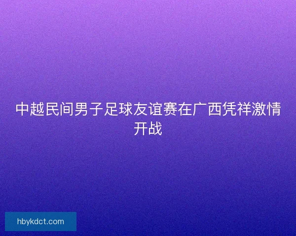 中越民间男子足球友谊赛在广西凭祥激情开战